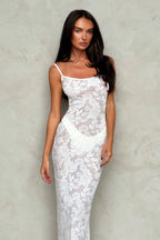White Velvet Maxi Dress