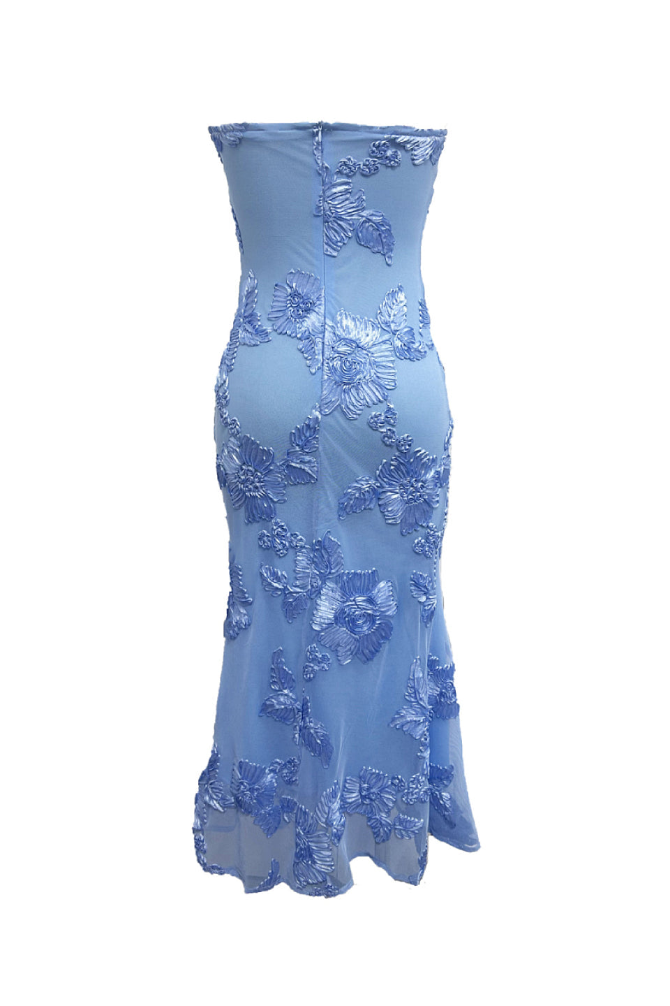 Sky Blue Floral Midi Dress