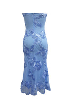 Sky Blue Floral Midi Dress