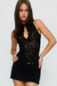 Black Lace Sheer Sleeveless Top