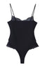 Black Lace V-Neck Fitted Bodysuit