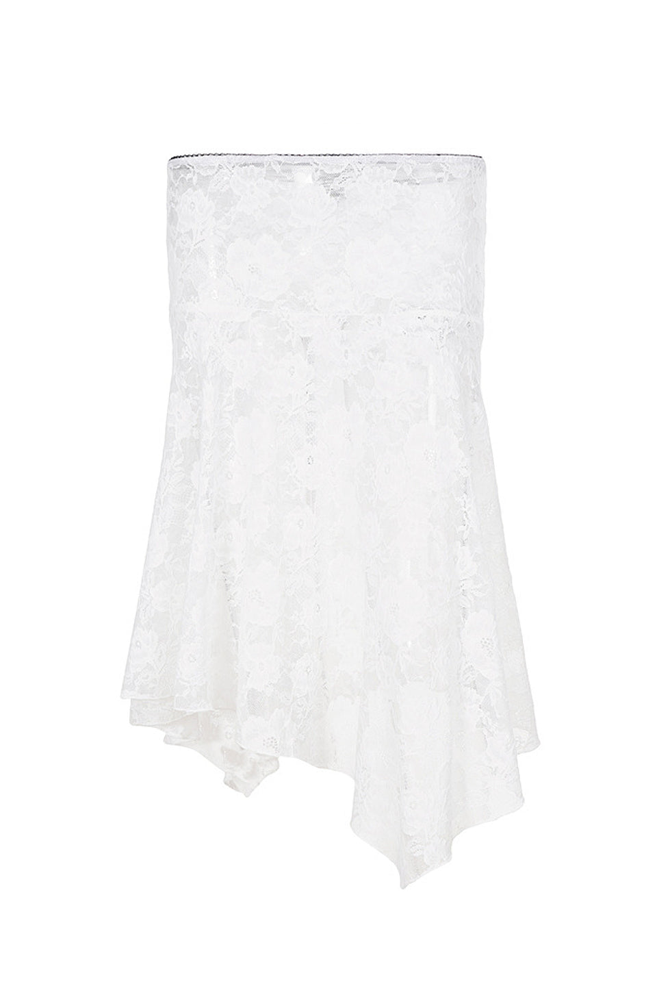 White Lace Sheer Fishtail Skirt
