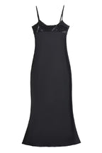 Black Sequin Lace Fishtail Midi Dress