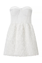 White Rose Corset Bandeau Mini Dress