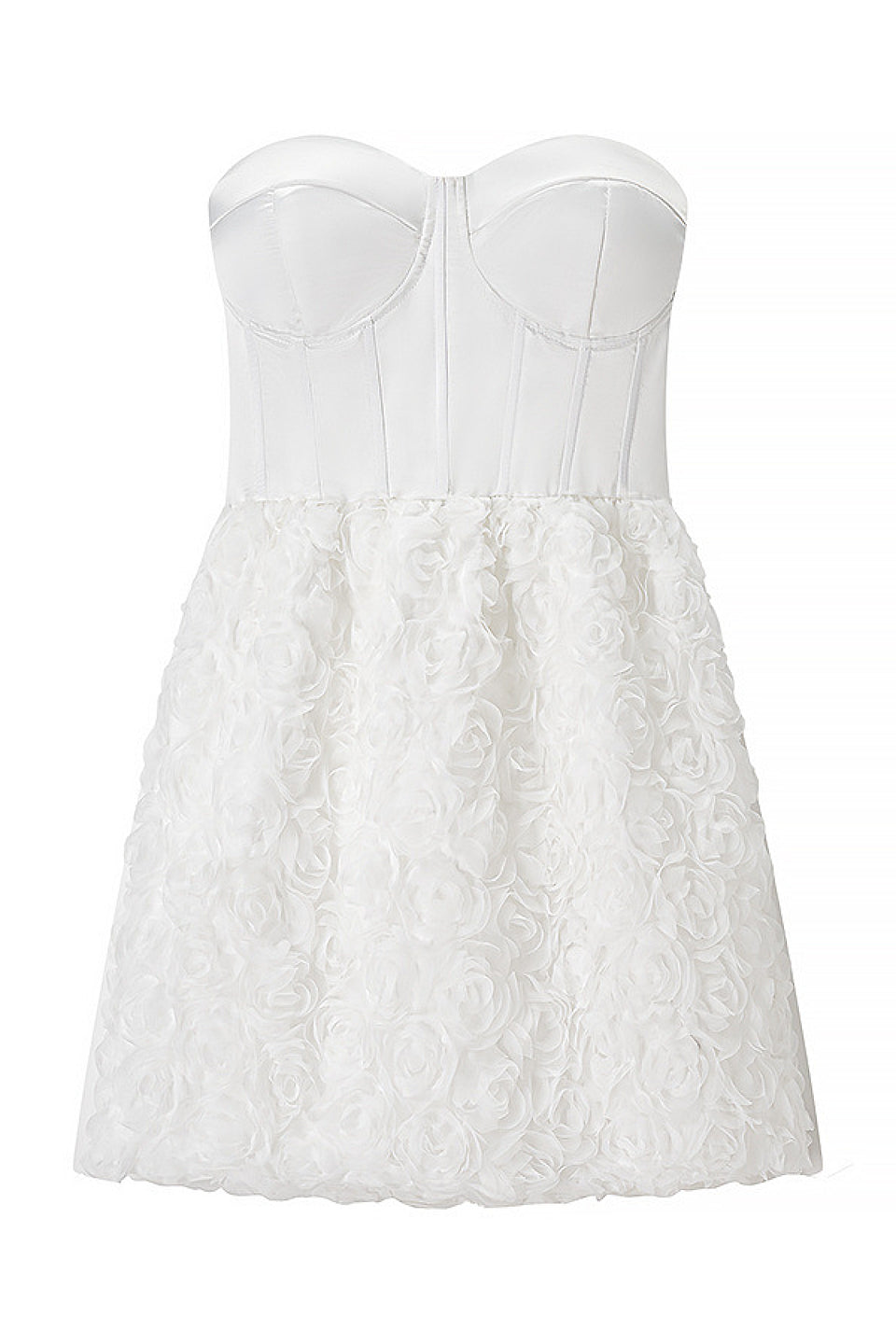 White Rose Corset Bandeau Mini Dress