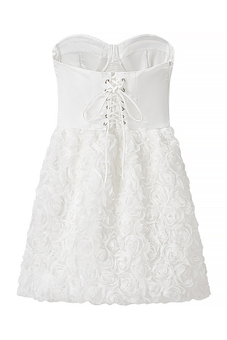 White Rose Corset Bandeau Mini Dress