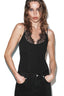 Black Halter Lace Sheer Bodysuit