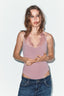 Pink Halter Lace Sheer Bodysuit