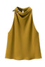 Gold Halter Ring Back Sleeveless Top