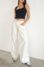 Off White Wide Leg Low Rise Jeans