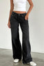 Black Wide Leg Low Rise Jeans