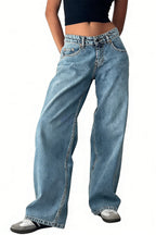 Light Blue Wide Leg Low Rise Jeans