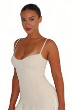 Cream Chiffon Sweetheart Maxi Dress