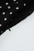 Noir Dot Halter Ruffle Mini Dress