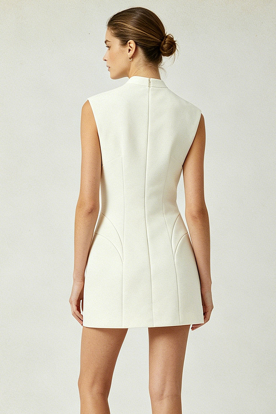 Mandarin Keyhole Mini Dress
