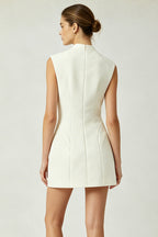 Mandarin Keyhole Mini Dress