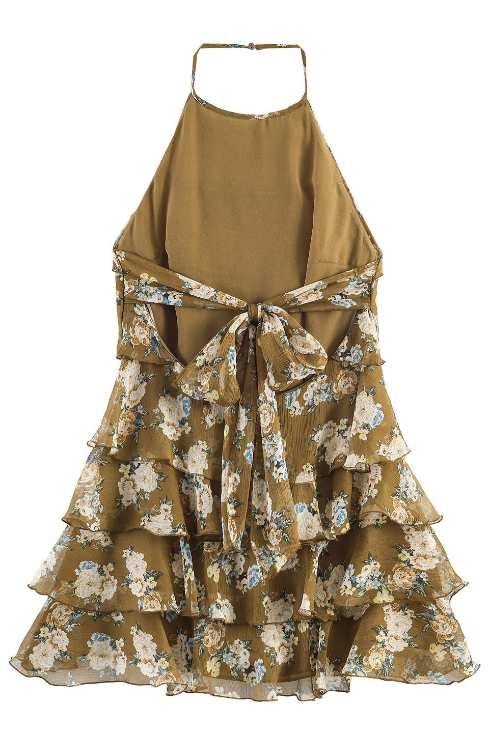 Floral Ruffle Halter Mini Dress