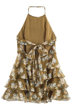 Floral Ruffle Halter Mini Dress