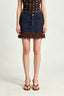 Lace Trim Denim Skirt