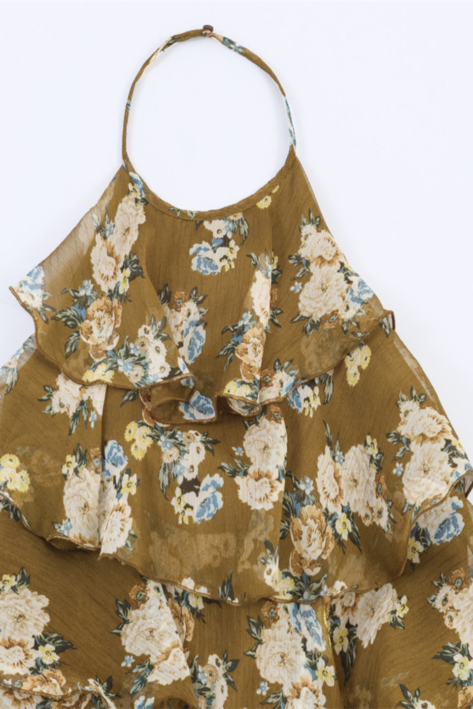 Floral Ruffle Halter Mini Dress
