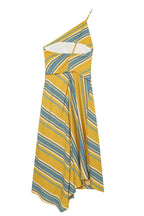 Striped One Shoulder Midi Dress