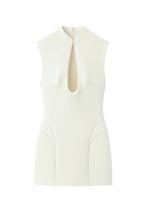 Mandarin Keyhole Mini Dress
