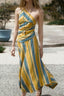 Striped One Shoulder Midi Dress