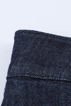 Lace Trim Denim Skirt