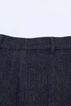 Lace Trim Denim Skirt