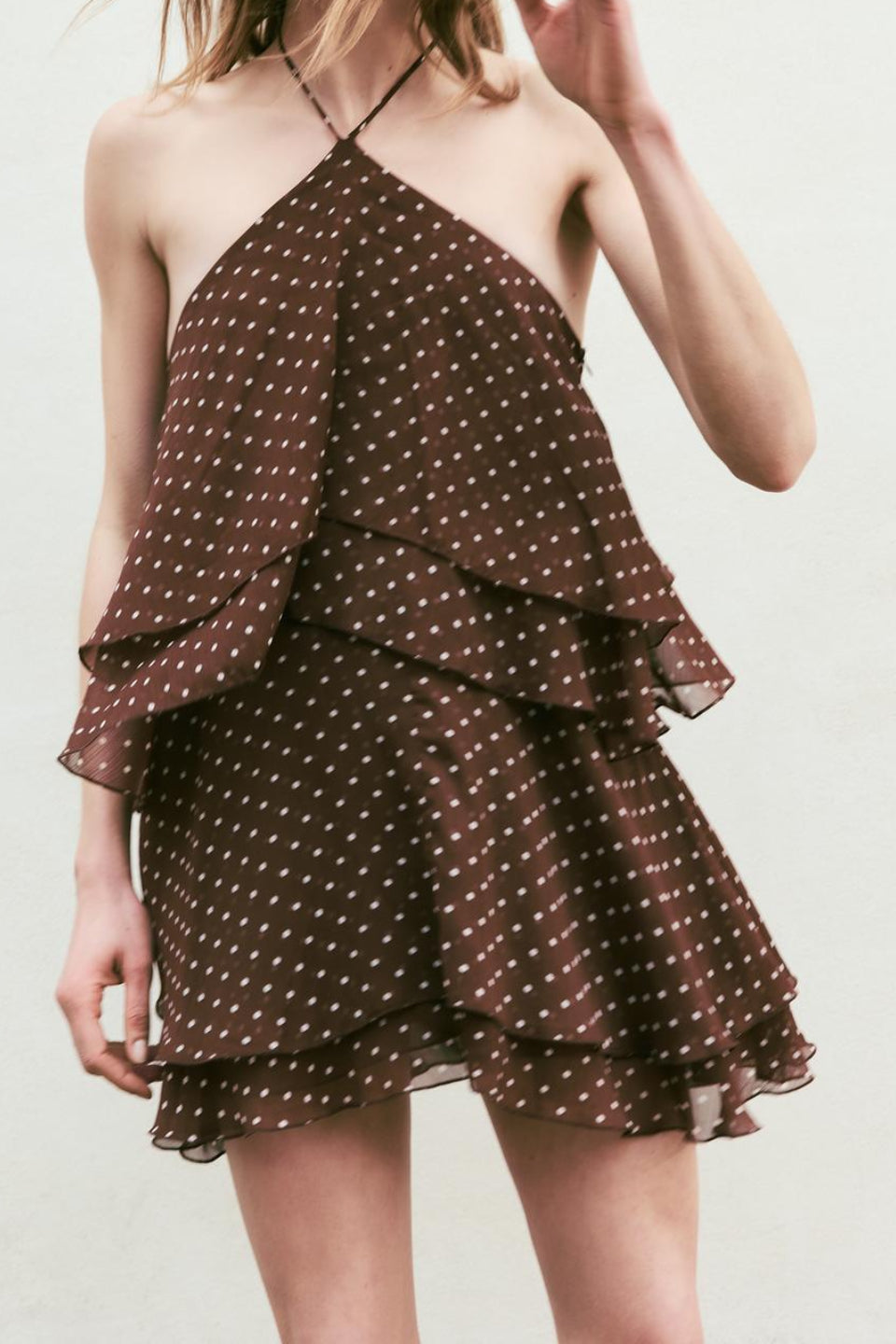 Polka Dot Ruffle Mini Dress