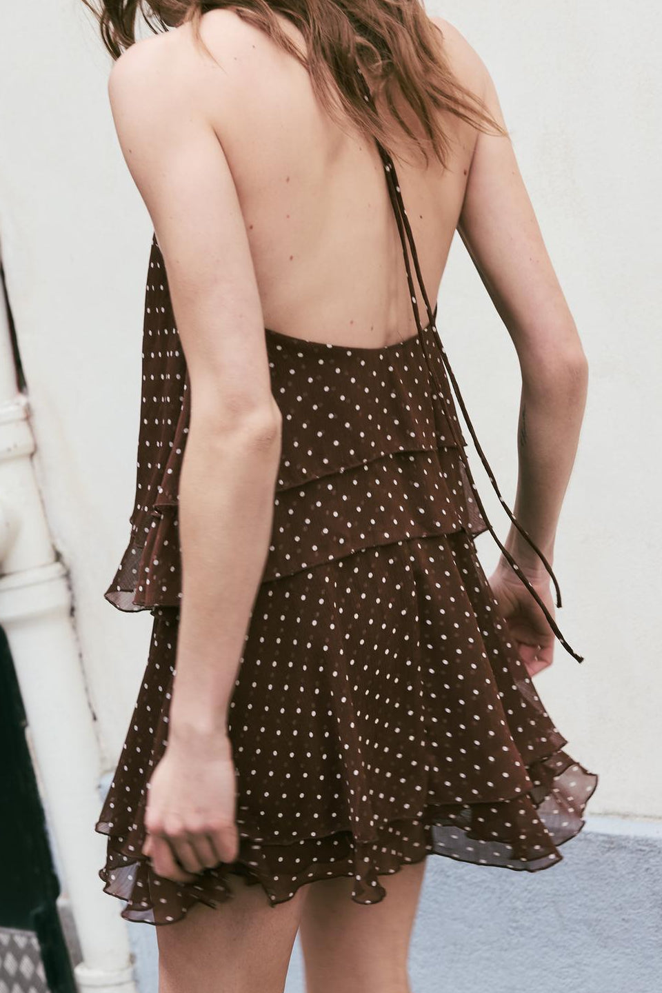 Polka Dot Ruffle Mini Dress