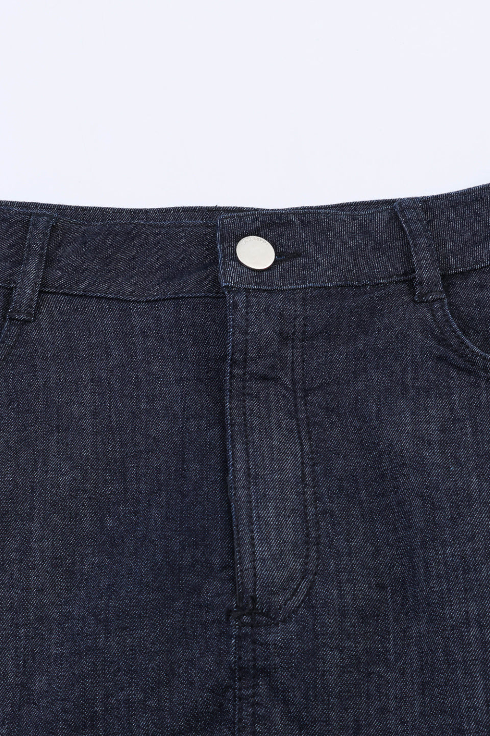 Lace Trim Denim Skirt
