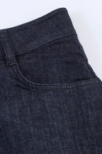 Lace Trim Denim Skirt