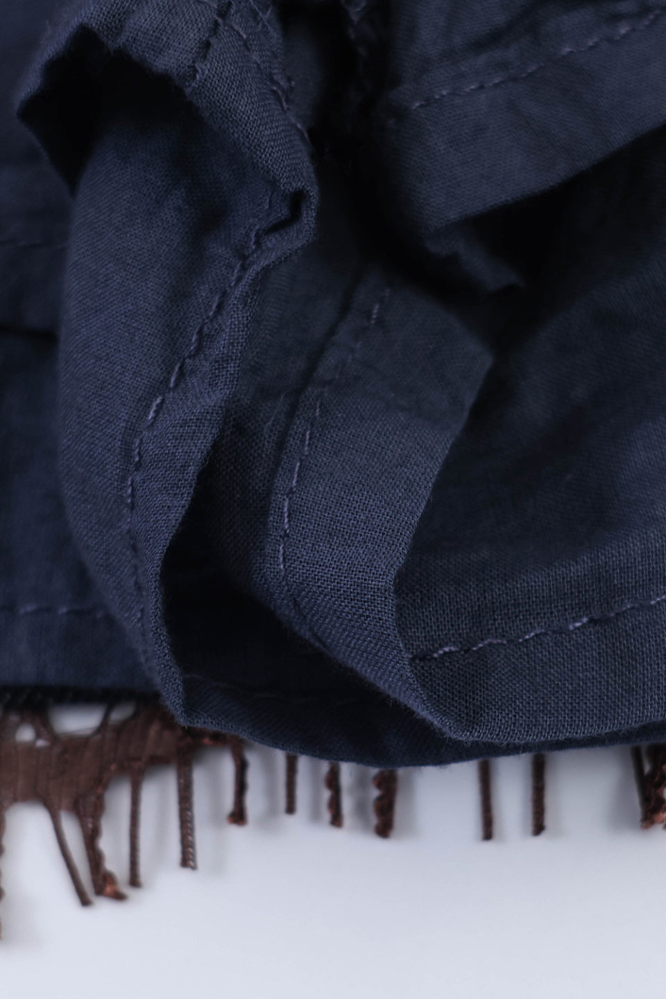 Lace Trim Denim Skirt