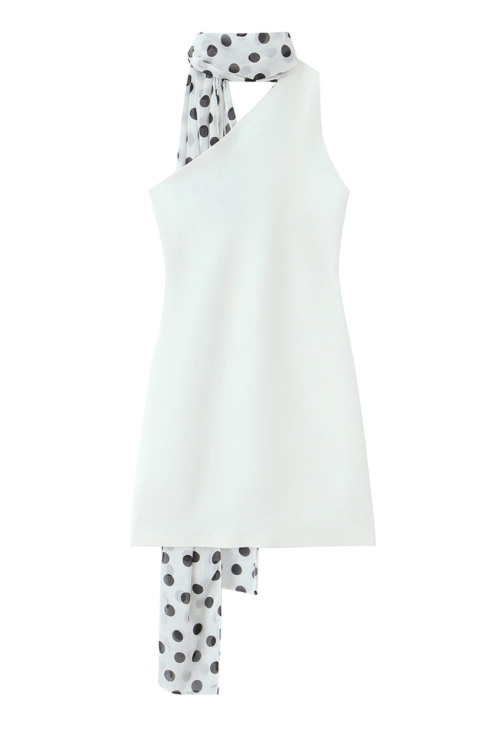 Polka Dot Scarf Mini Dress