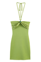 Green Halter Bodycon Mini Dress