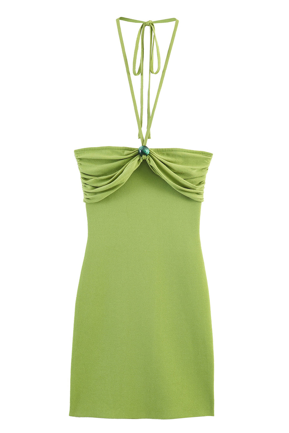 Green Halter Bodycon Mini Dress