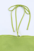 Green Halter Bodycon Mini Dress