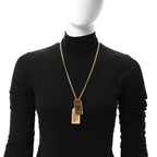ID Dog Tag Charm Necklace Gold