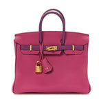 Togo Horseshoe Birkin 25 Rose Pourpre Cassis