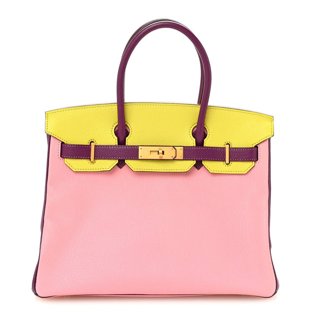 Chevre Mysore Horseshoe Birkin 30 Rose Confetti Anemone Lime Hover Image