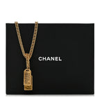 Metal ID Dog Tag Charm Necklace Gold