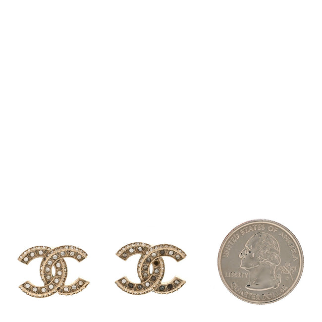 Crystal Timeless CC Earrings Light Gold Main Image