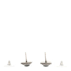 Enamel CC Clip On Earrings Black Silver