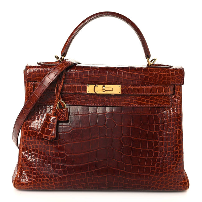 Shiny Alligator Kelly Retourne 32 Miel Hover Image