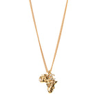 Crystal Pearl CC Africa Pendant Necklace Gold White