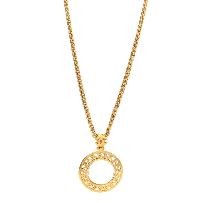 Metal Mirror Necklace Gold Hover Image