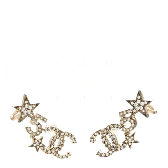 Crystal Star 5 CC Earrings Gold Hover Image