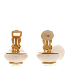 Pearl CC Drop Clip On Earrings Gold