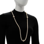 Pearl CC Camellia Long Necklace Gold